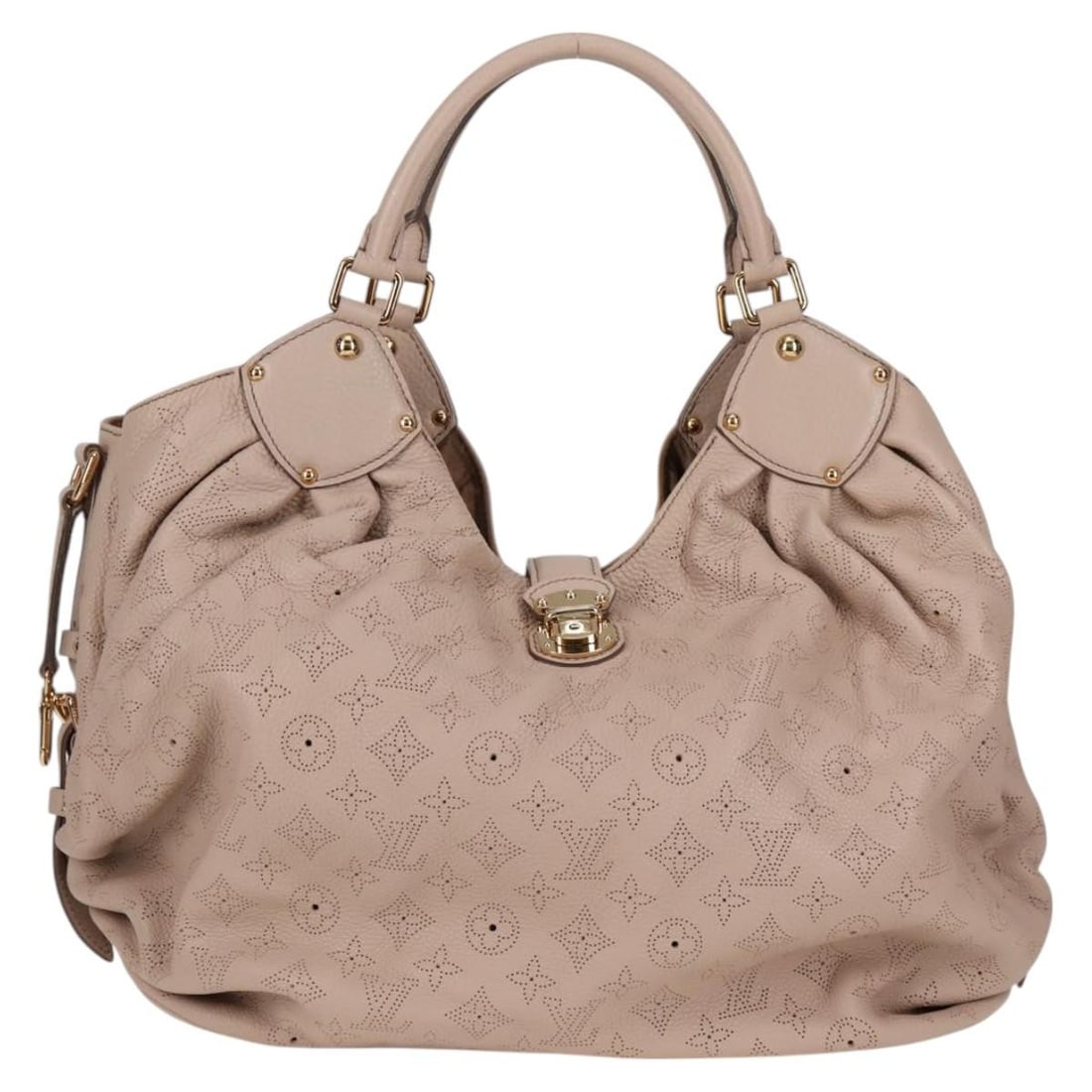 Beige XL Hobo Tote Bag by Louis Vuitton: Beige XL Hobo Tote Bag by Louis Vuitton This Louis Vuitton XL Hobo tote bag in beige is designed for women and features a spacious interior. The bag shows slight rubbing on the outside surface, handle