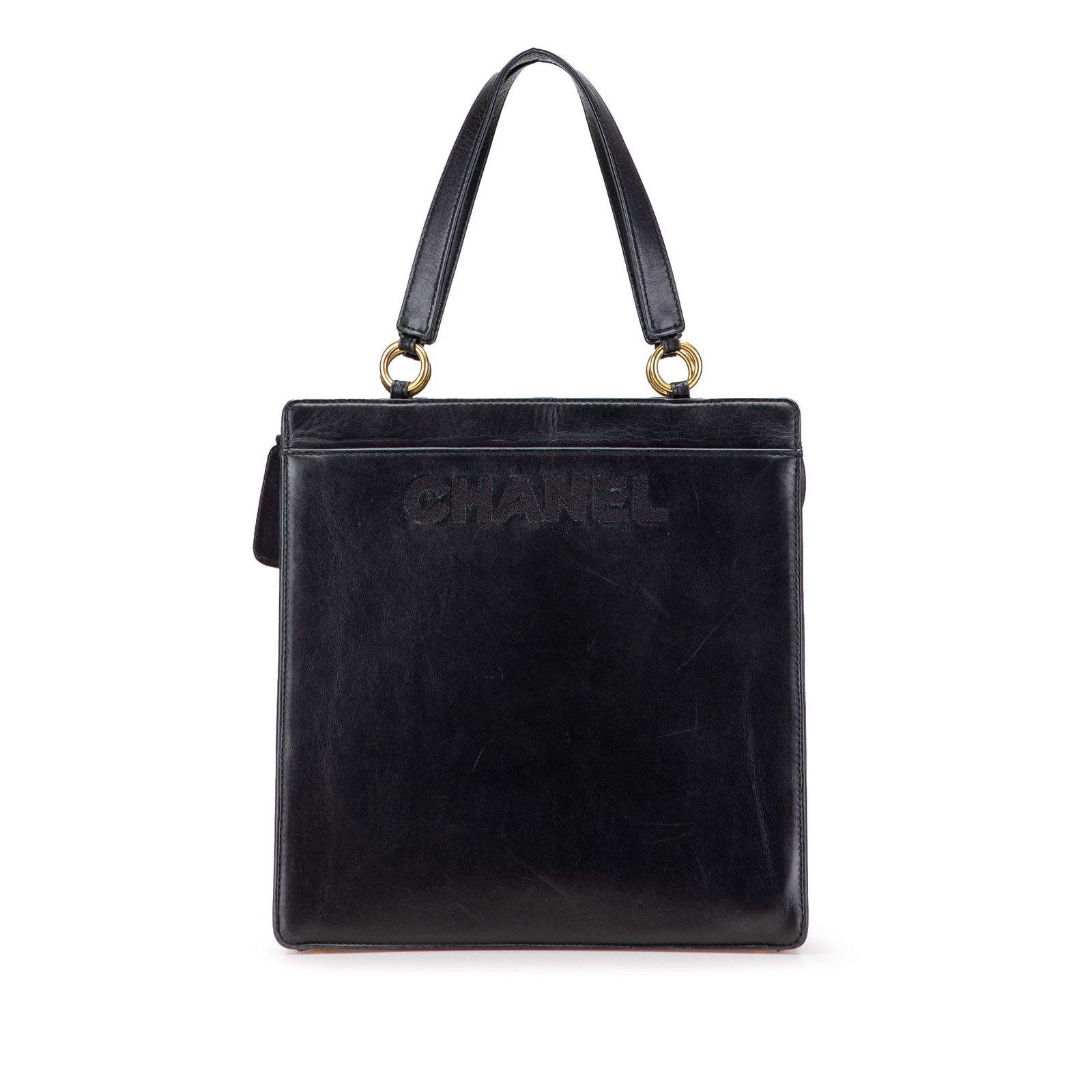 Chanel Black Lambskin Embroidered Logo Tote Bag (1 of 11)