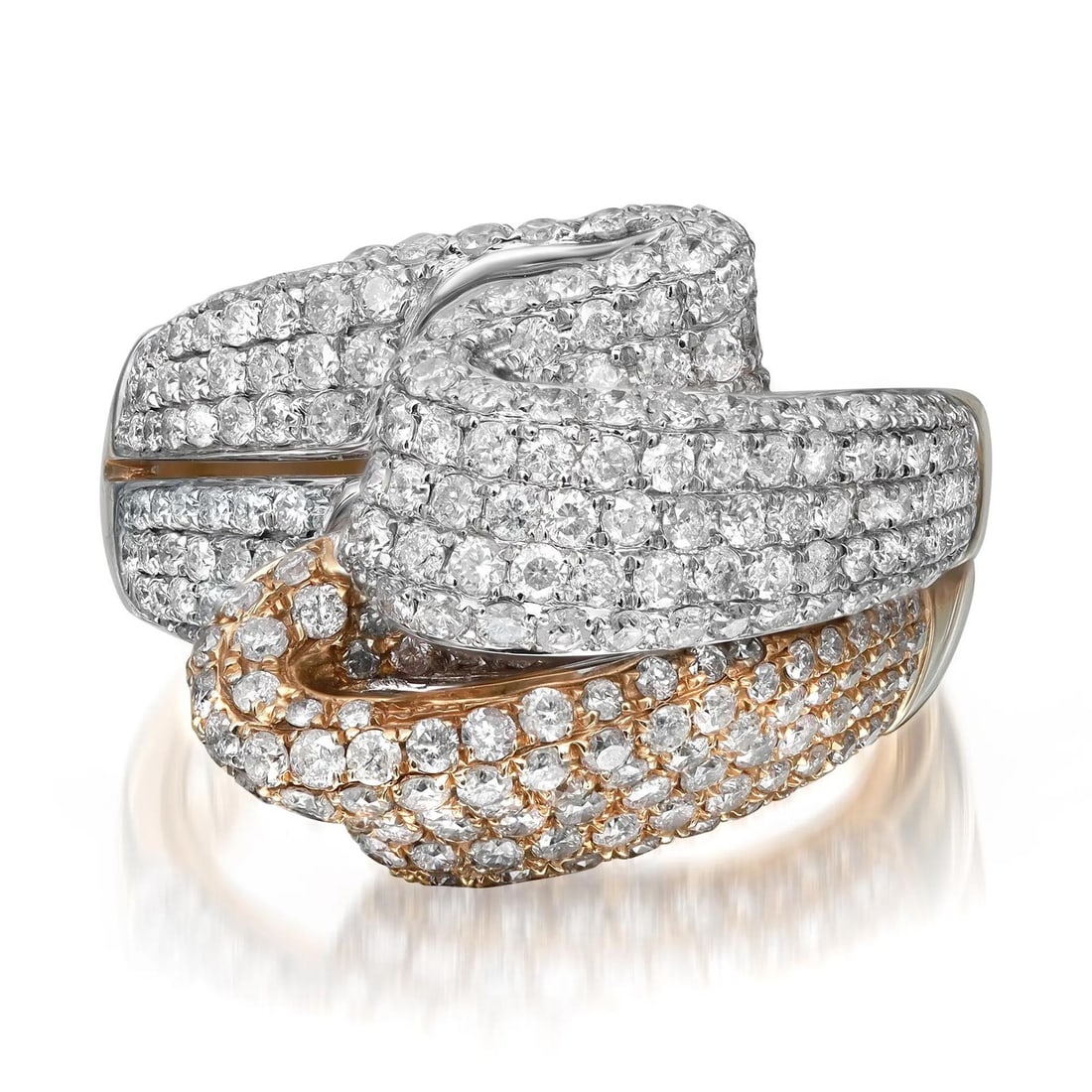 Rachel Koen 14K Gold Pave Set Diamond Cocktail Ring 2.12CT 7.75 (1 of 5)