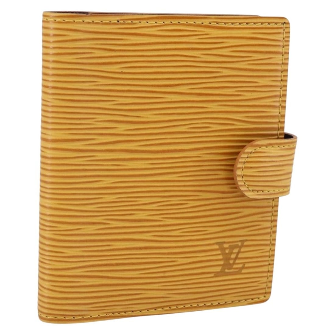 Yellow Epi Mini Agenda Day Planner Cover by Louis Vuitton: Yellow Epi Mini Agenda Day Planner Cover by Louis Vuitton This pre-owned Louis Vuitton Epi Agenda Mini Day Planner Cover features a vibrant yellow exterior in excellent condition, showing only slight