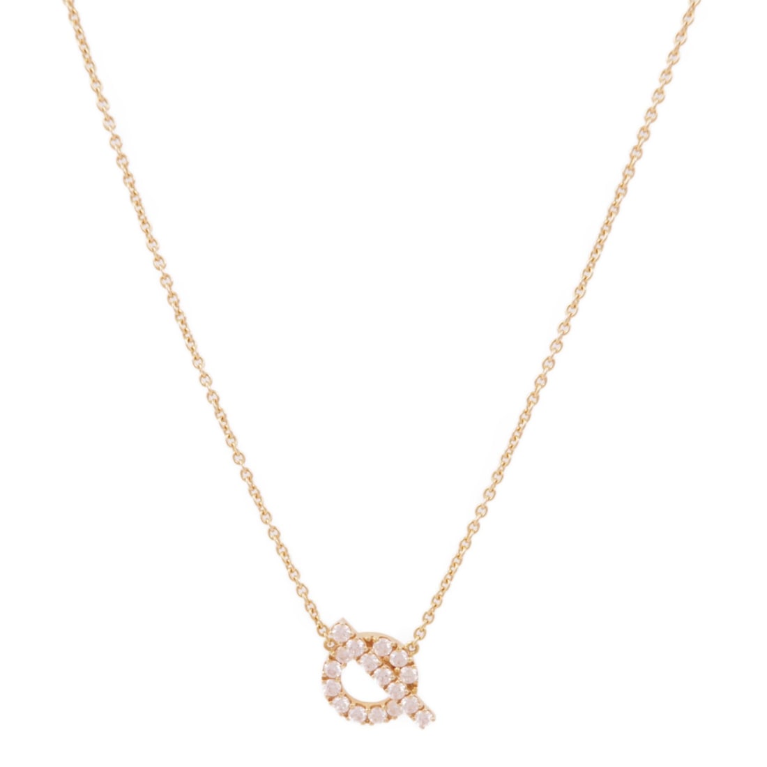 Hermes Finesse Diamond Pendant Necklace in 18K Rose Gold (1 of 10)
