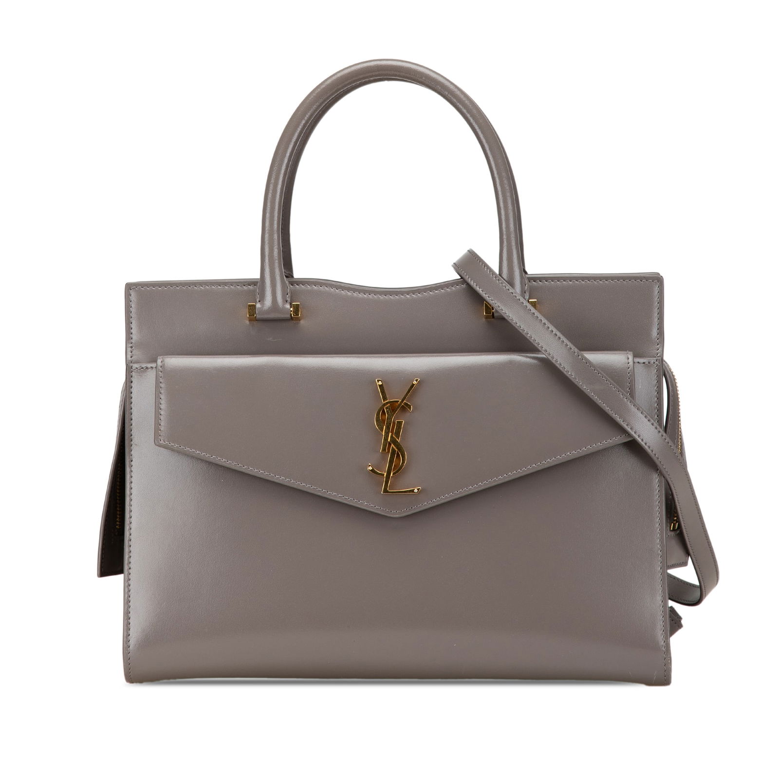 Saint Laurent Gray Leather Medium Monogram Uptown Satchel (1 of 13)