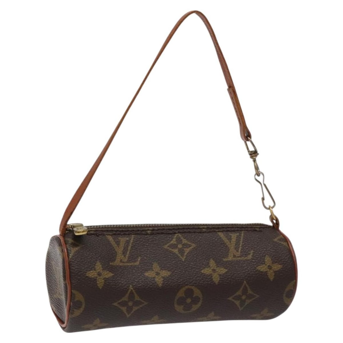 Papillon Pochette Brown Handbag by Louis Vuitton: Papillon Pochette Brown Handbag by Louis Vuitton This Louis Vuitton Papillon Pochette bag features a brown exterior with slight rubbing on the surface and handles that show rubbing and are out of shap