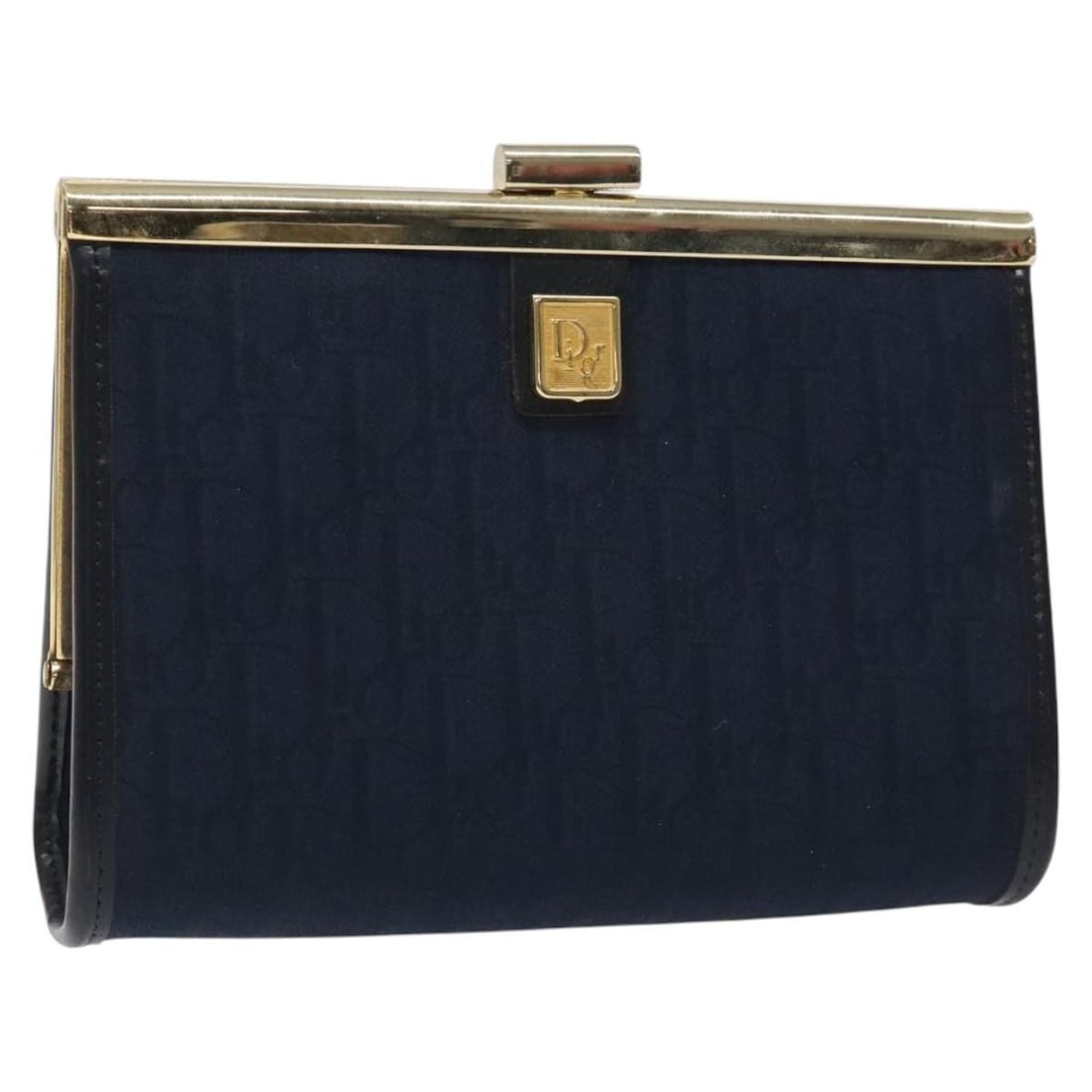 Christian Dior Navy Gold Trotter Canvas Pouch BA2594: Christian Dior Navy Gold Trotter Canvas Pouch BA2594 This exquisite Christian Dior Trotter Canvas Pouch combines elegance with practical functionality. Crafted in France, the pouch features a striking
