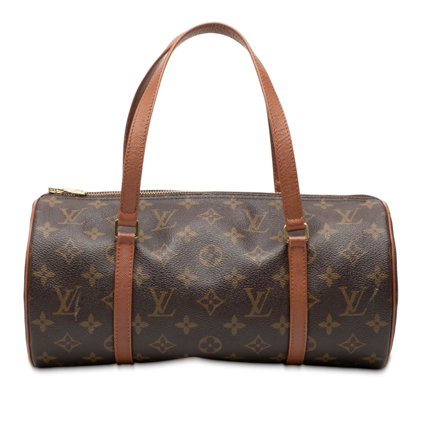 Monogram Canvas Papillon 30 Handbag by Louis Vuitton: Monogram Canvas Papillon 30 Handbag by Louis Vuitton The Louis Vuitton Monogram Papillon 30 is designed with a signature monogram canvas body, complemented by leather trim and flat leather handles. It