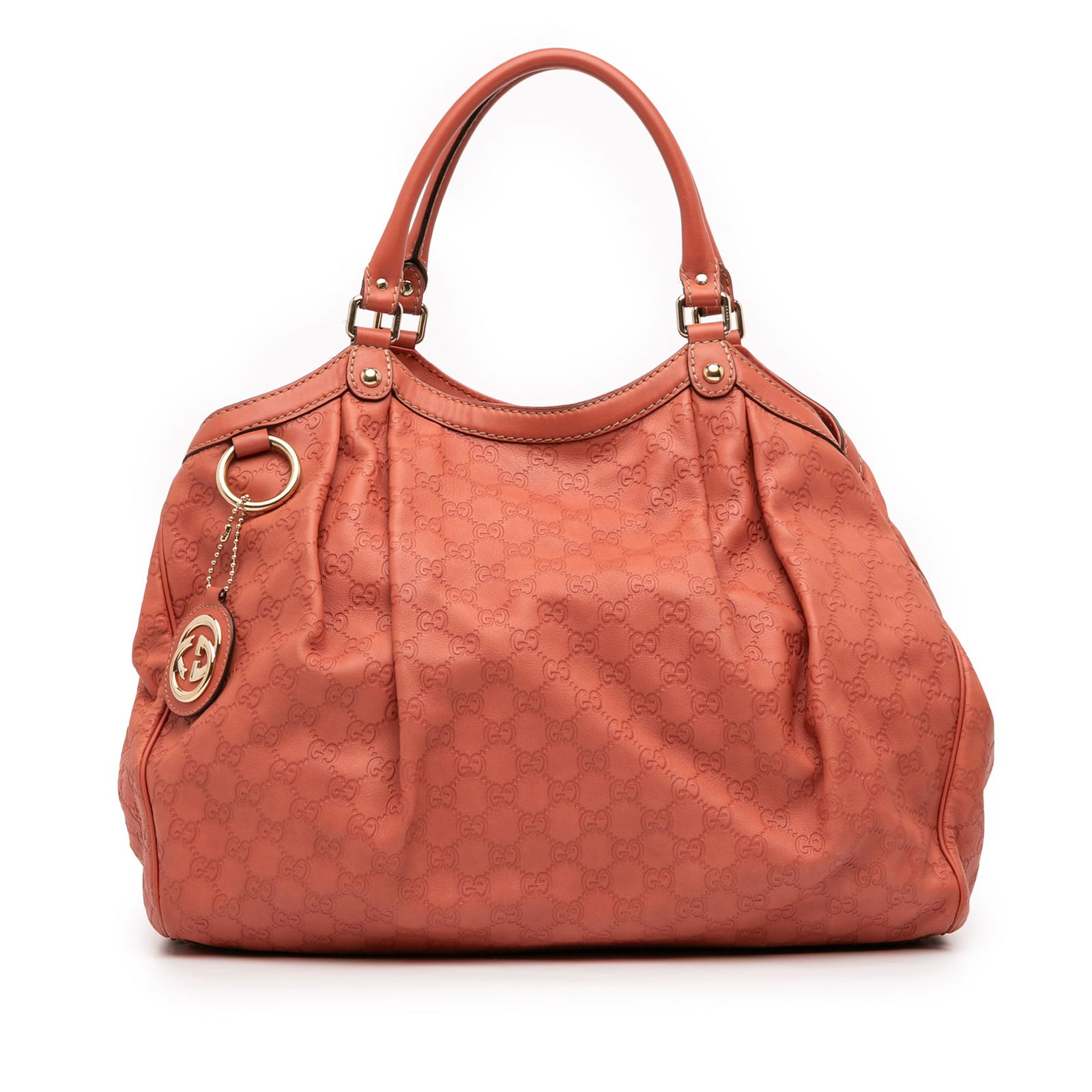 Gucci Large Guccissima Sukey Tote Embossed Leather Orange: Gucci Large Guccissima Sukey Tote Embossed Leather Orange This Large Guccissima Sukey Tote by Gucci showcases a stylish embossed leather body in a vibrant orange hue, perfect for adding a pop of color