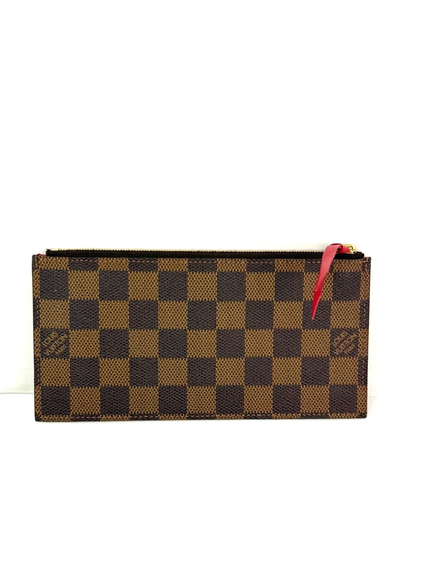 LOUIS VUITTON Felicie Pochette Zip Coin Wallet Damier Ebene Canvas (1 of 11)