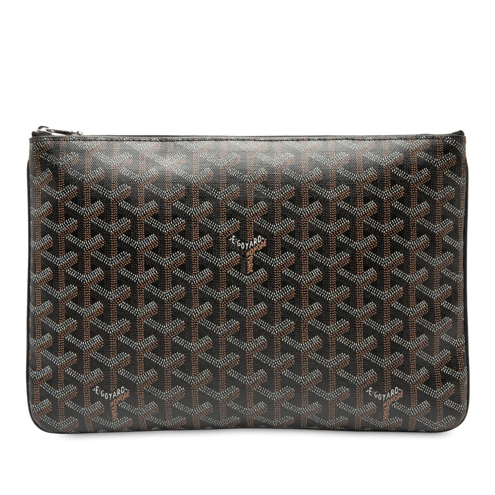 Goyard Goyardine Senat MM Black Coated Canvas Bag: Goyard Goyardine Senat MM Black Coated Canvas Bag The Goyardine Senat MM is a stylish and practical bag crafted from durable coated canvas. It features a secure top zip closure and an interior slip po