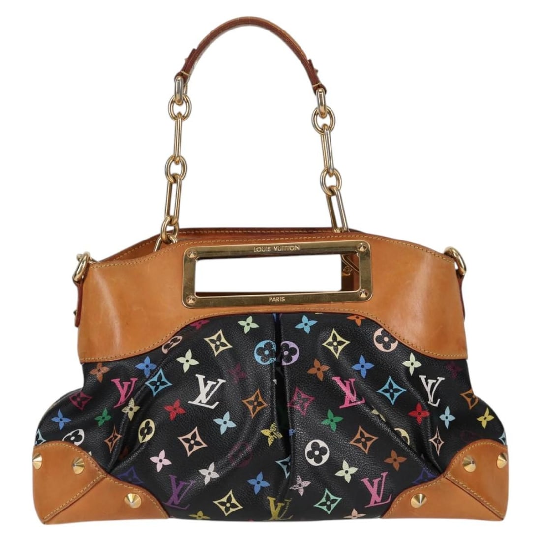 Judy Multicolour Shoulder Bag by Louis Vuitton: Judy Multicolour Shoulder Bag by Louis Vuitton This Louis Vuitton Judy handbag features the iconic Multicolour design, crafted with attention to detail. The bag shows signs of use such as surface rubb
