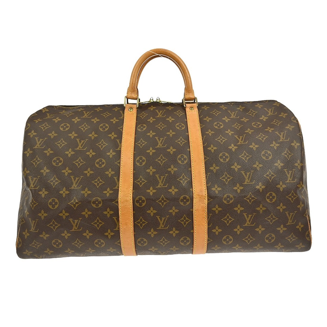 Louis Vuitton Keepall 55 Monogram Travel Handbag Vintage Duffle: Louis Vuitton Keepall 55 Monogram Travel Handbag Vintage Duffle The Louis Vuitton Keepall 55 Travel Handbag is a stylish and spacious duffle bag crafted from the iconic Monogram Canvas Leather. This v