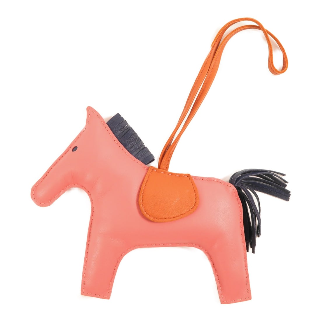 HERMES Rodeo GM Charm Lambskin Rose Azalee Brown Blue (1 of 9)