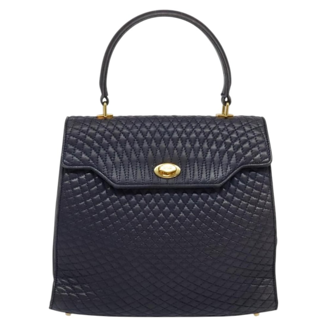 Navy Bally Classic Flap Closure Shoulder Handbag (1 of 2)