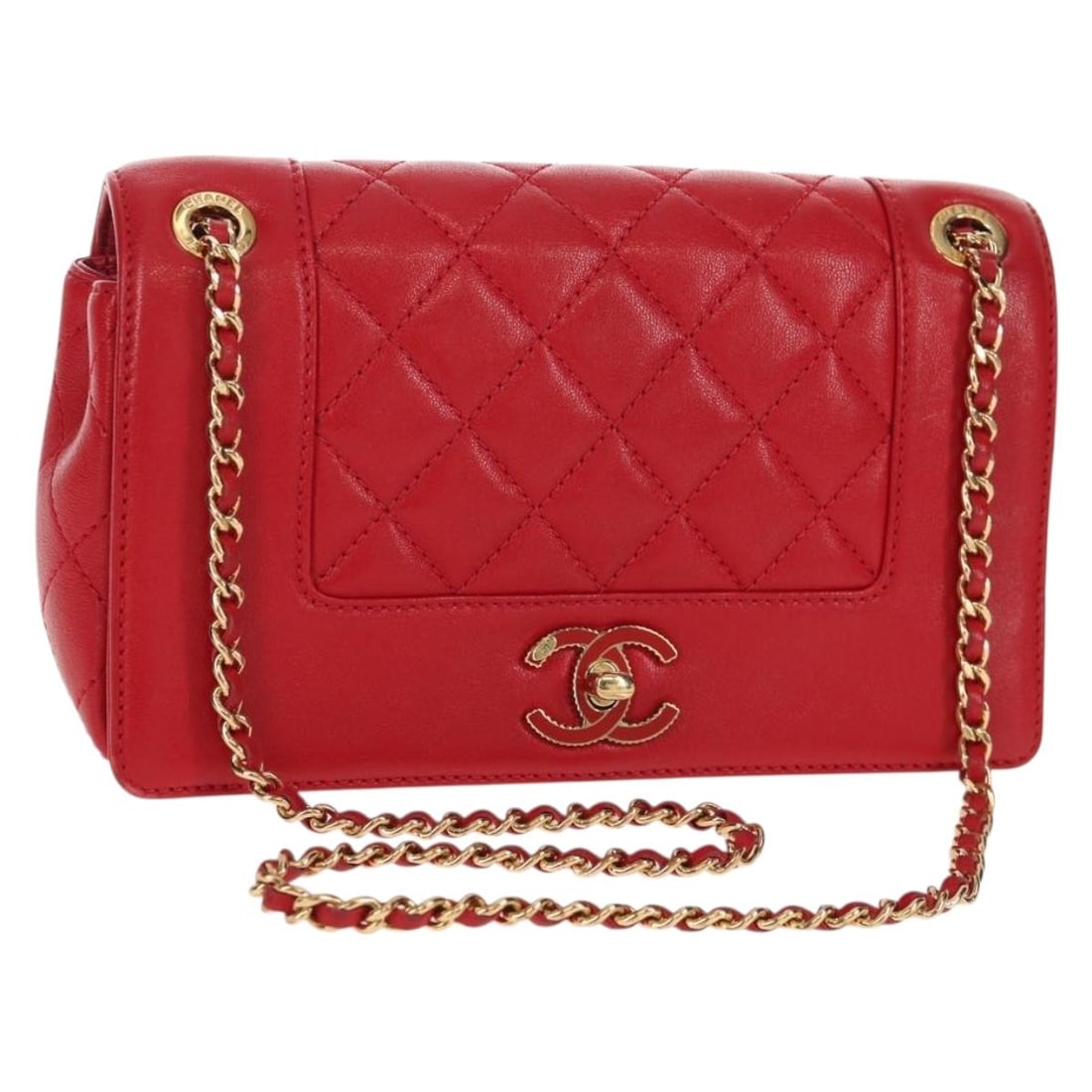 Red Vintage Chanel Timeless Shoulder Bag (1 of 1)