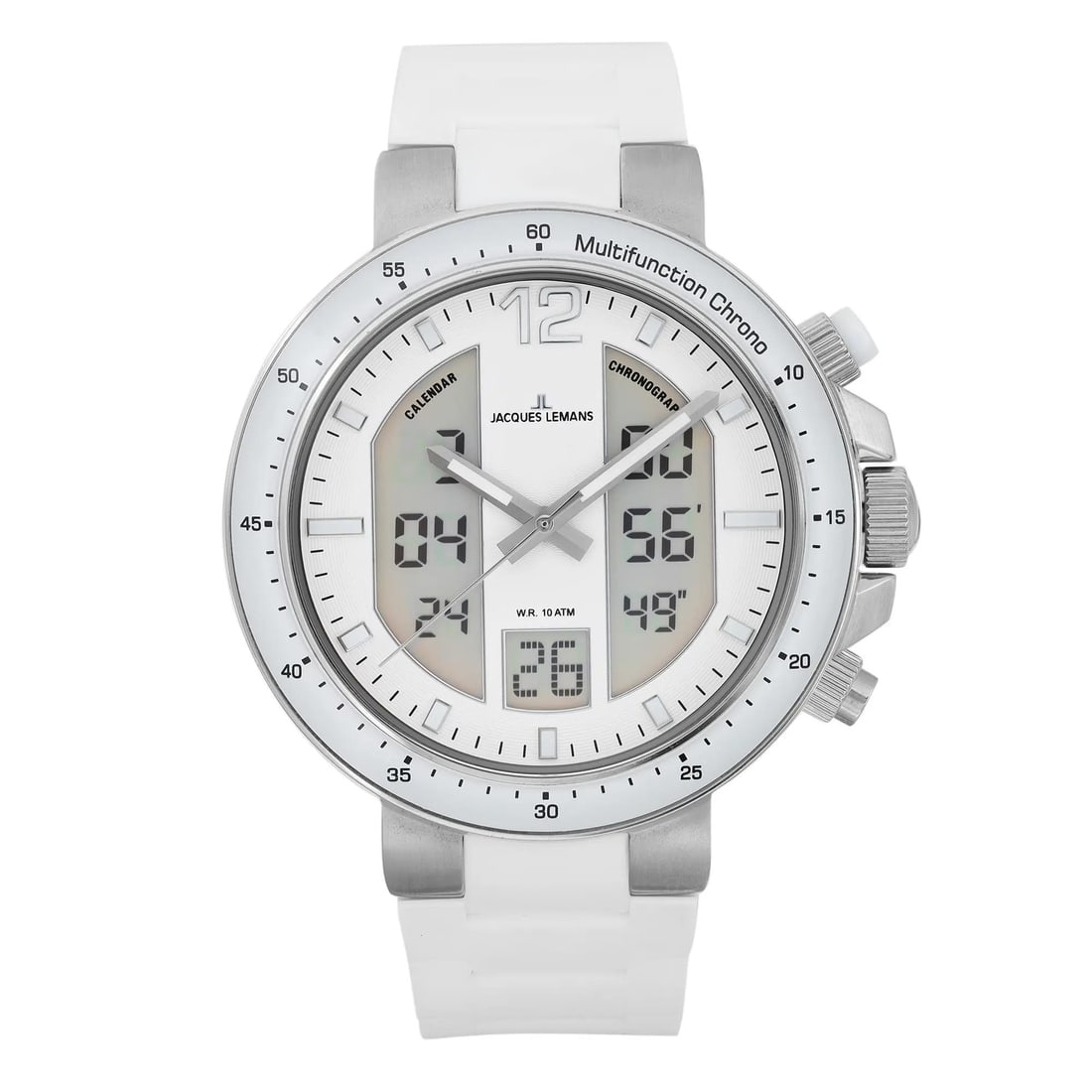 Jacques Lemans Milano Quartz Men's Watch White Dial 1-1726B: Jacques Lemans Milano Quartz Men's Watch White Dial 1-1726B Elevate your style with the Jacques Lemans Milano Steel Watch, designed for men who appreciate casual elegance. This wristwatch features a s