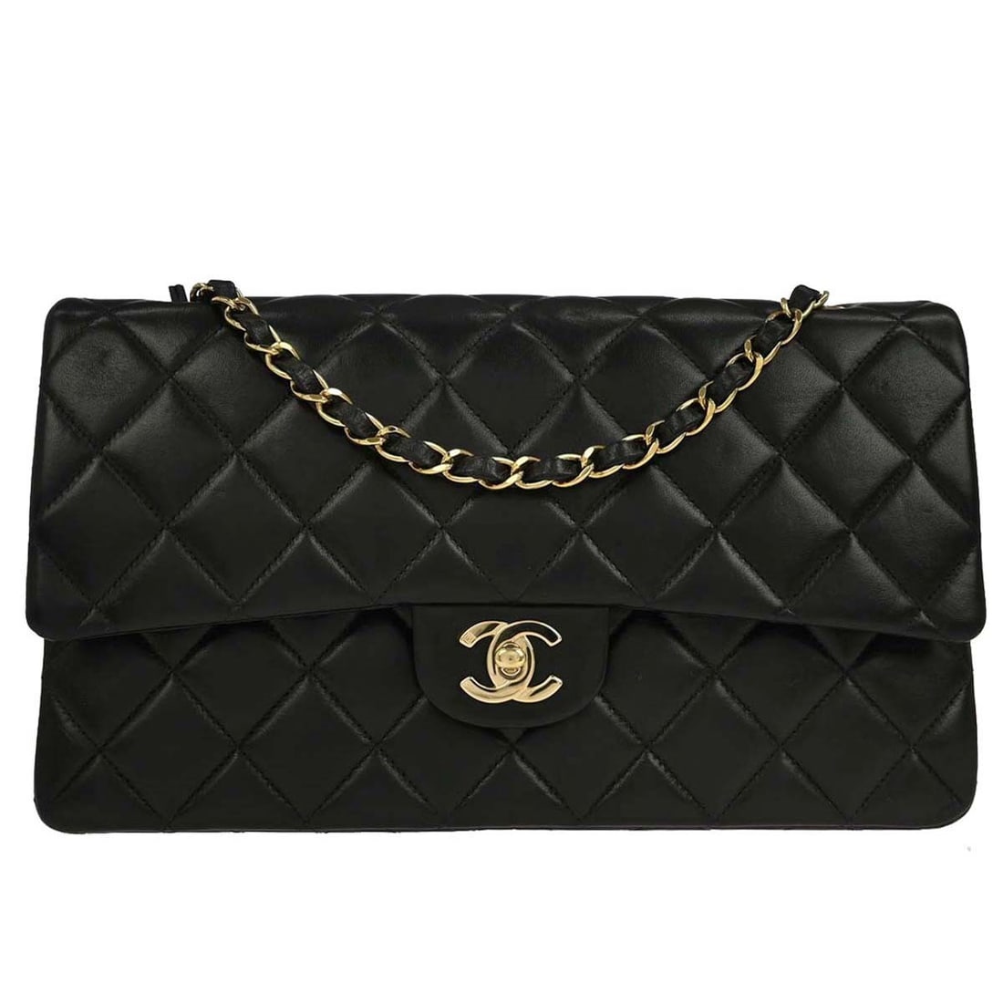 Chanel Black Lambskin Medium Classic Double Flap Shoulder Bag (1 of 10)