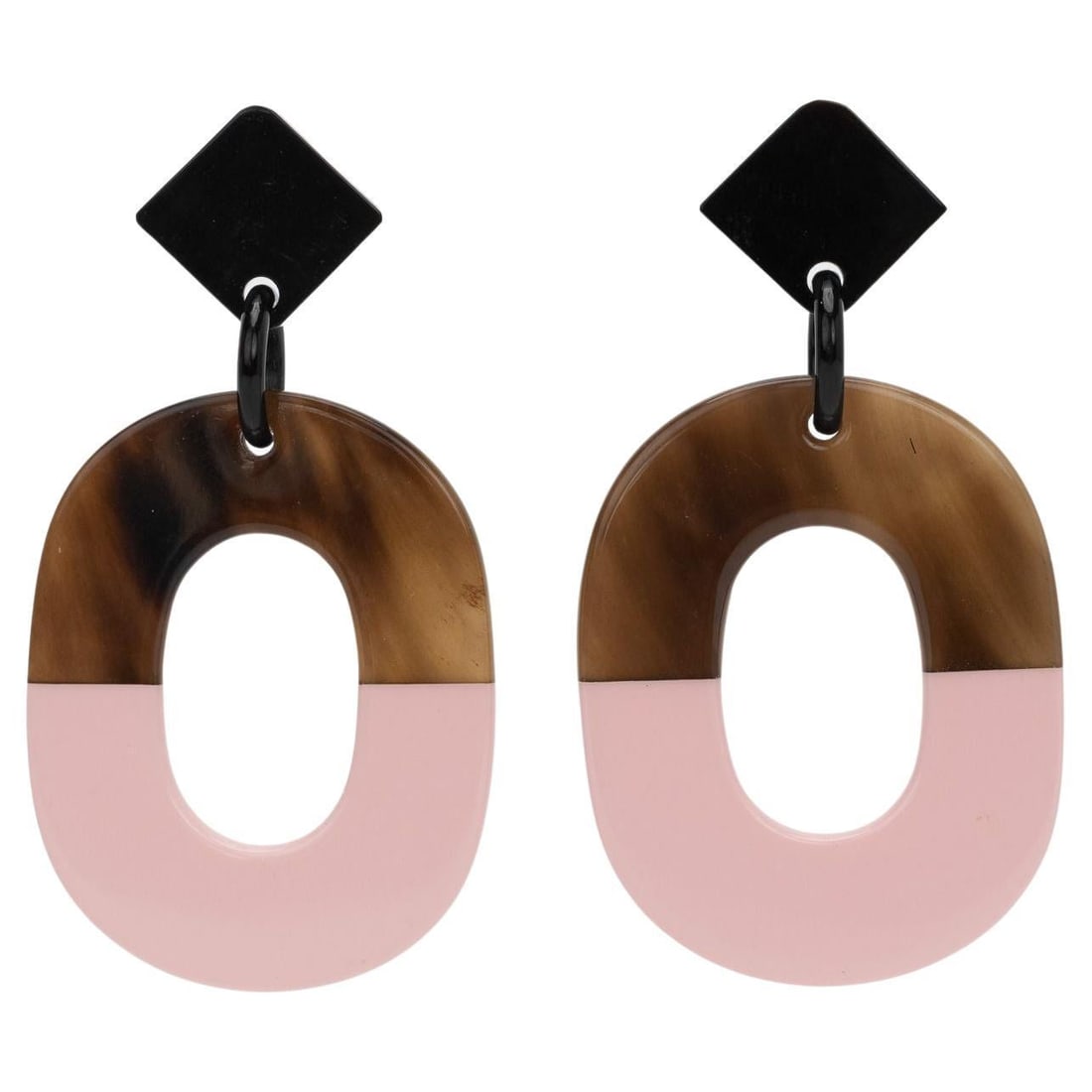 Hermes Isthme Rose Earrings Lacquered Buffalo Horn 2018 (1 of 5)