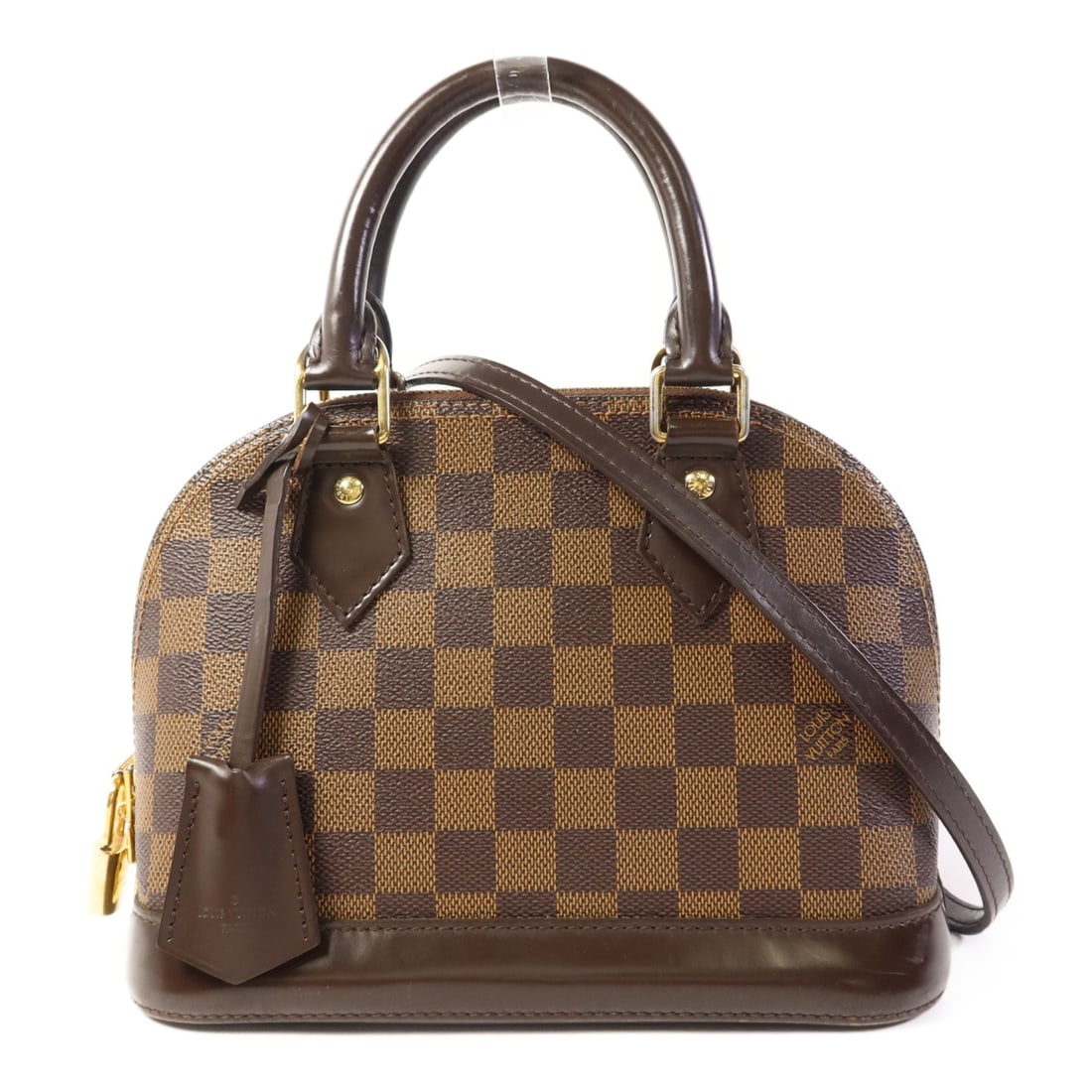 LOUIS VUITTON Alma BB 2 Way Shoulder Bag Damier Ebene Brown (1 of 18)