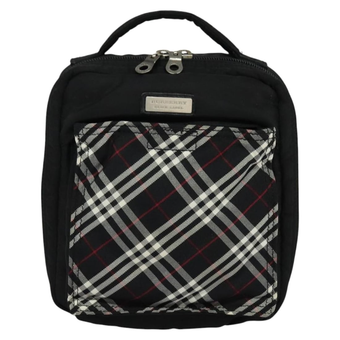 Burberry Shoulder Bag with Nova Check Pattern in Black: Burberry Shoulder Bag with Nova Check Pattern in Black This Burberry Nova check shoulder bag features a classic black design with the iconic Nova check pattern. The bag shows signs of previous use, in