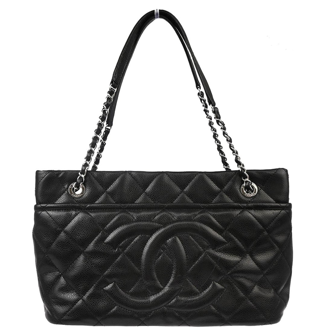 Chanel Black Caviar Skin Timeless CC Tote Bag with Double Handles (1 of 10)