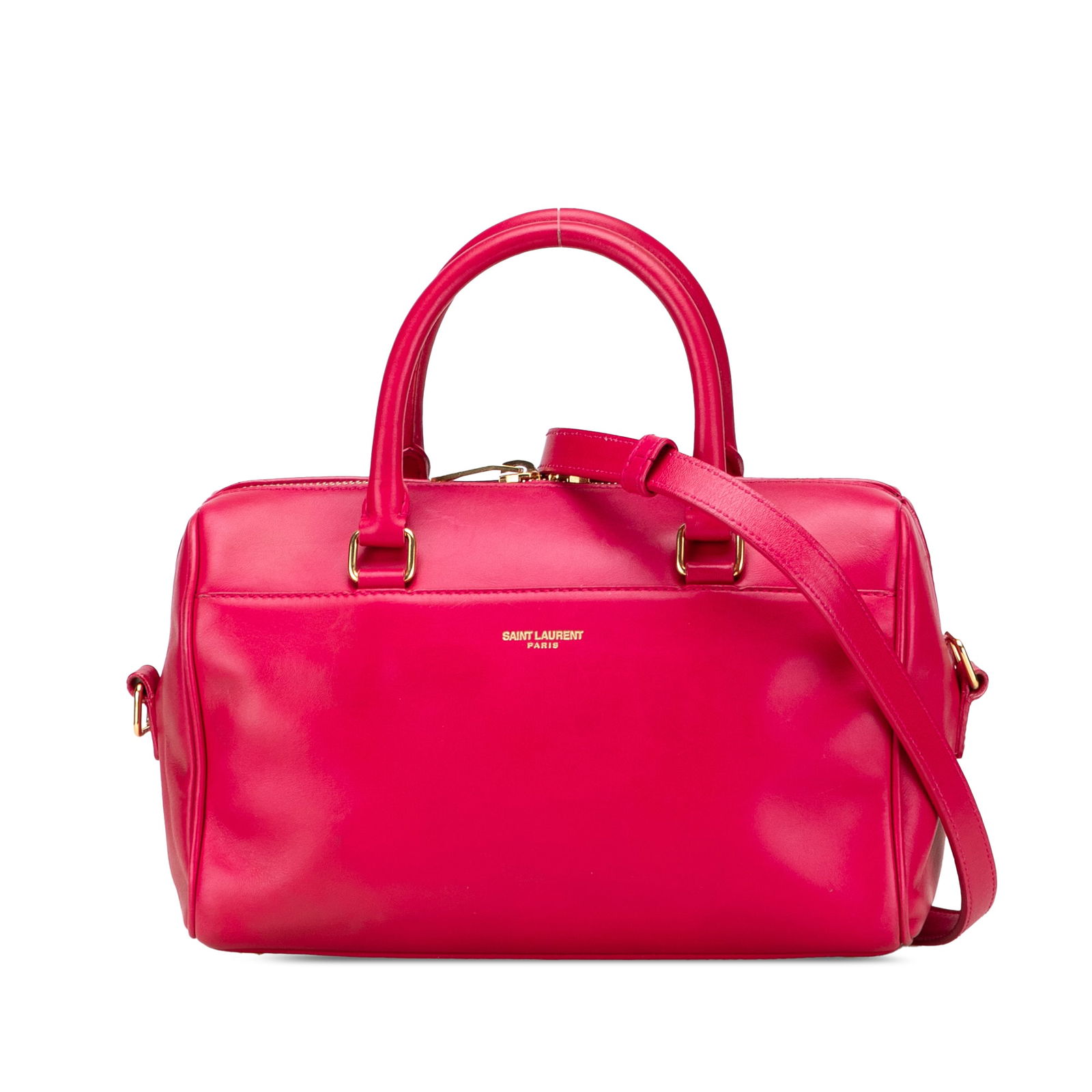 Saint Laurent Baby Leather Classic Duffle Satchel Pink Italy: Saint Laurent Baby Leather Classic Duffle Satchel Pink Italy Introducing the Saint Laurent Baby Leather Classic Duffle Satchel, a stylish and functional accessory crafted in Italy. This elegant bag fe