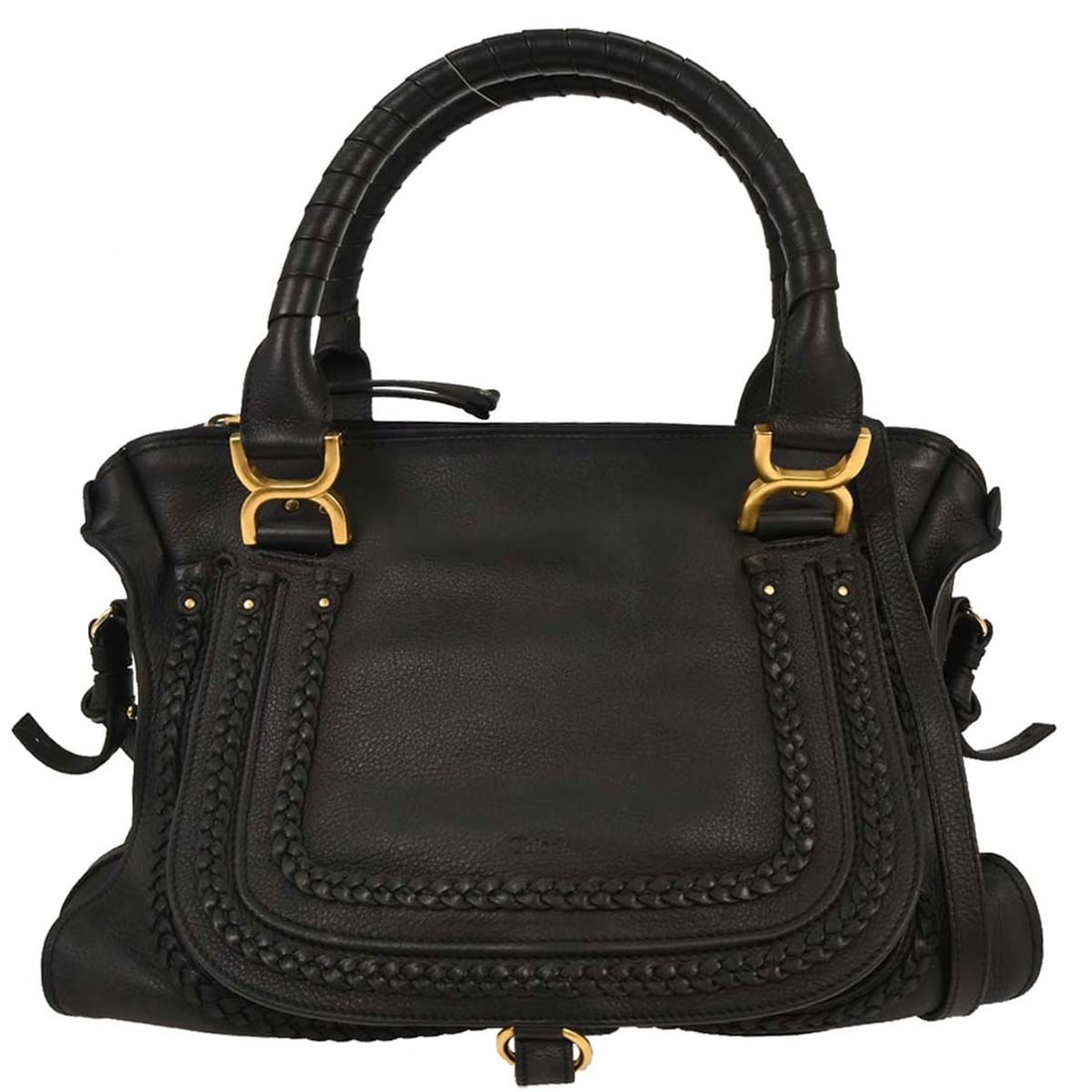 Chloe Marcie Black Leather Satchel Handbag (1 of 1)