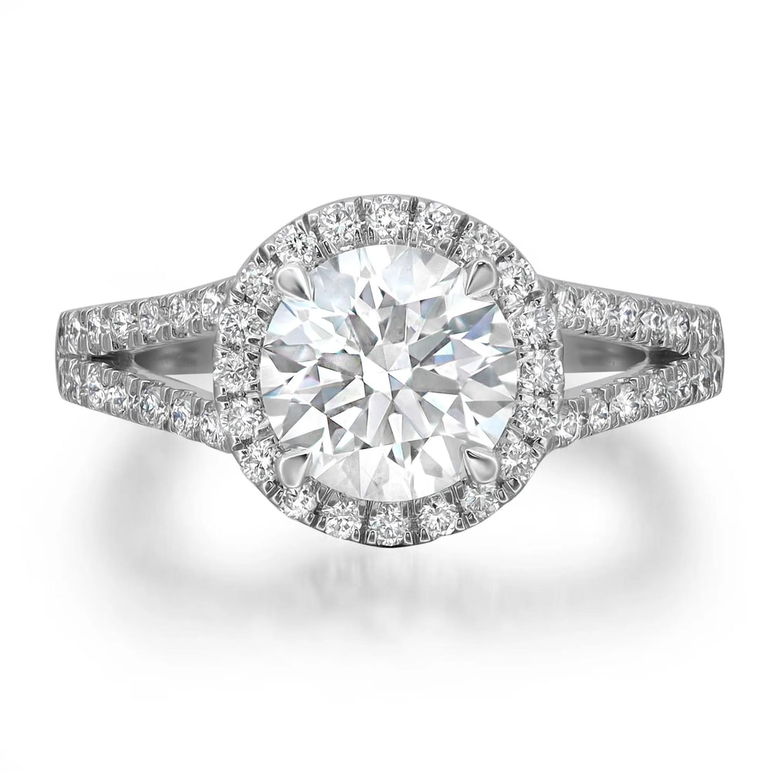 Rachel Koen 1.97Cttw Split Shank Lab Grown Diamond Engagement Ring in Platinum (1 of 5)