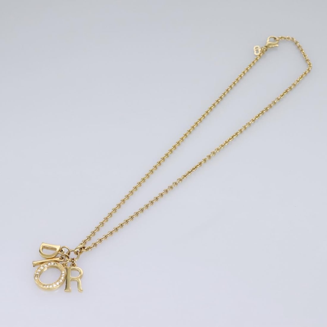 Gold Pendant Necklace Featuring Christian Dior Logo Design (1 of 2)