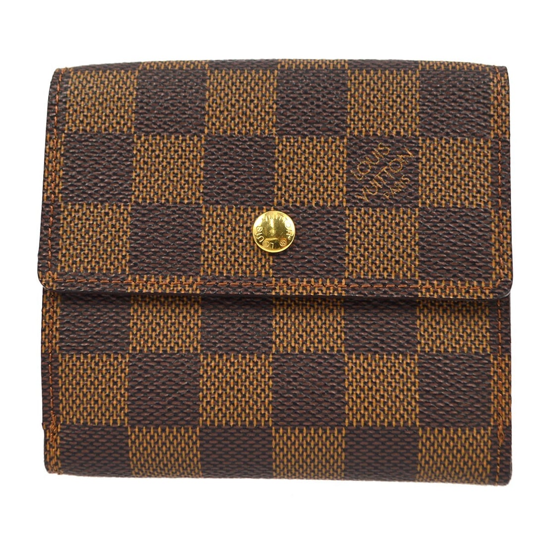 Louis Vuitton Damier Portefeuille Elise Bifold Wallet N61654 Brown Canvas (1 of 8)