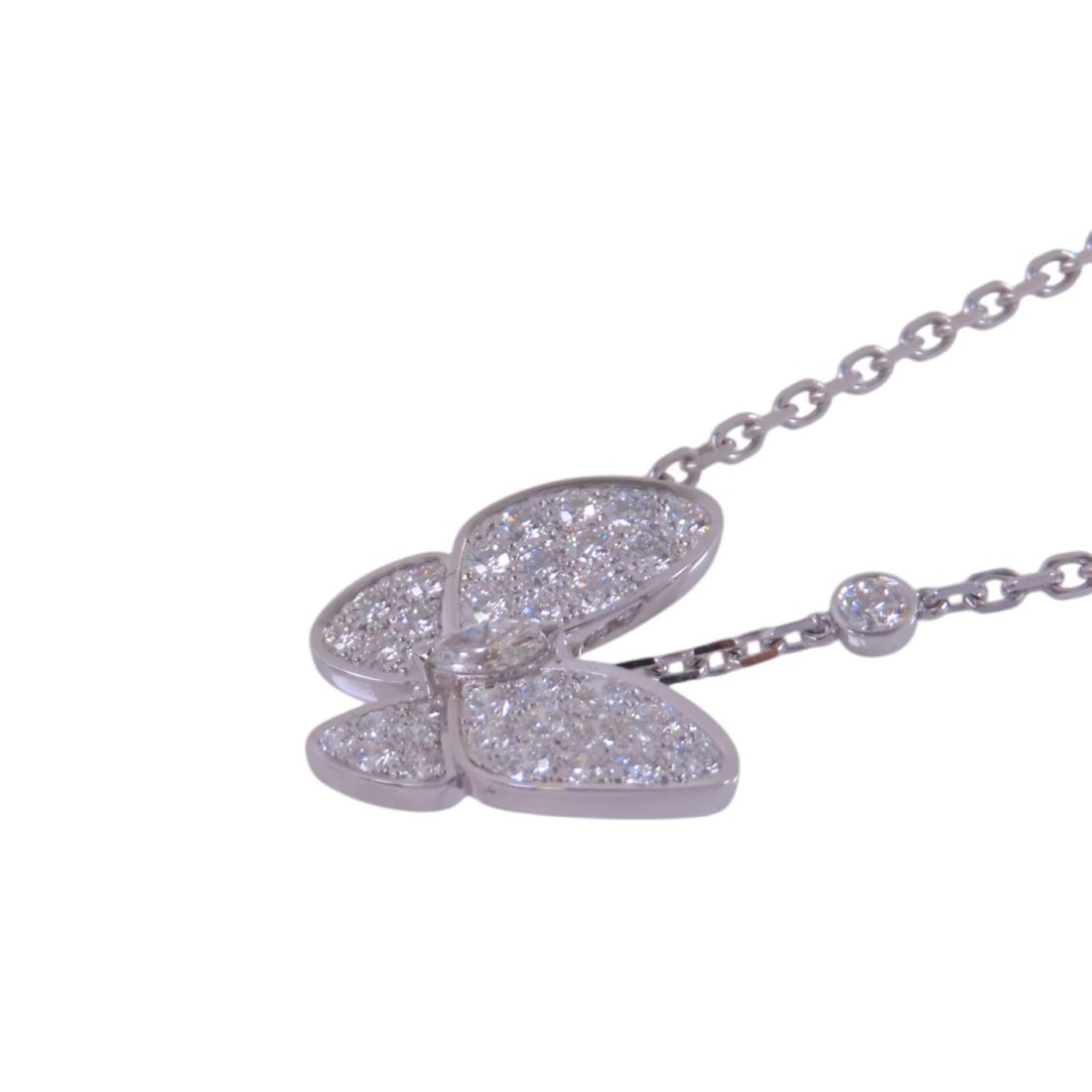 Van Cleef Arpels Two Butterfly Diamond Pendant Necklace 18K White Gold VCAR03M400 (1 of 12)