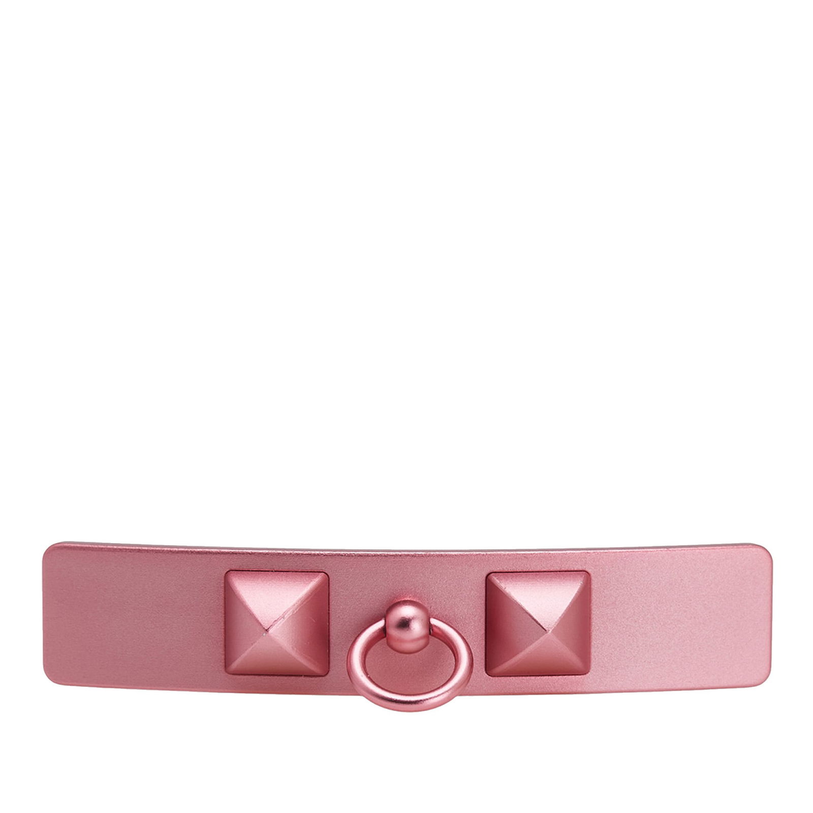 Hermes Aluminum Caprice PM Hair Clip Pink Metal Accessory: Hermes Aluminum Caprice PM Hair Clip Pink Metal Accessory The Hermes Aluminum Caprice PM Hair Clip showcases an elegant aluminum construction adorned with studs and a unique ring design, featuring a r