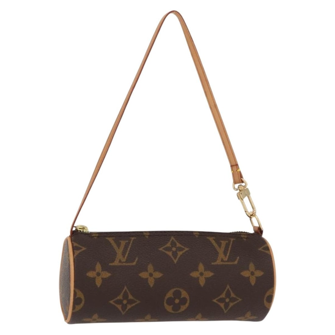 Papillon Pochette Pouch by Louis Vuitton in Brown: Papillon Pochette Pouch by Louis Vuitton in Brown This pre-owned Louis Vuitton Papillon Pochette features a brown exterior and is designed for women. The pouch is in excellent condition with only mini