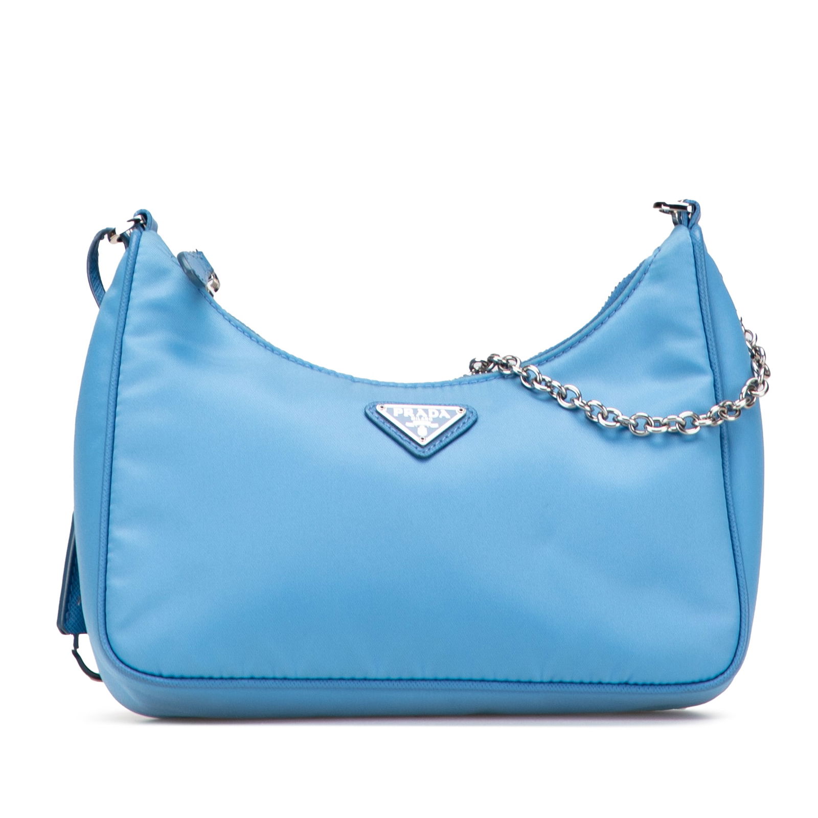 Prada Tessuto Re Edition 2005 Blue Satchel with Chain Strap (1 of 10)