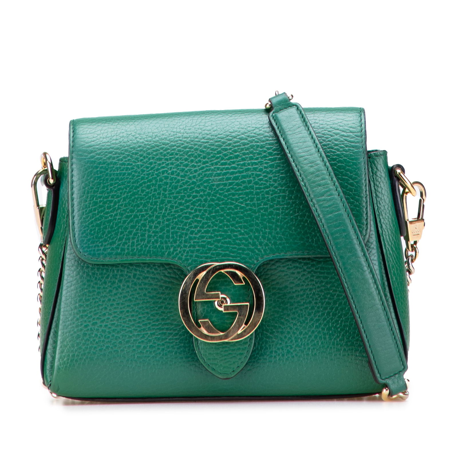 Gucci Green Small Dollar Calfskin Interlocking G Crossbody Bag (1 of 10)