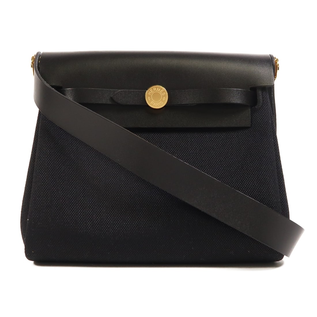HERMES Mini Herbag Shoulder Bag Black Canvas GHW (1 of 16)