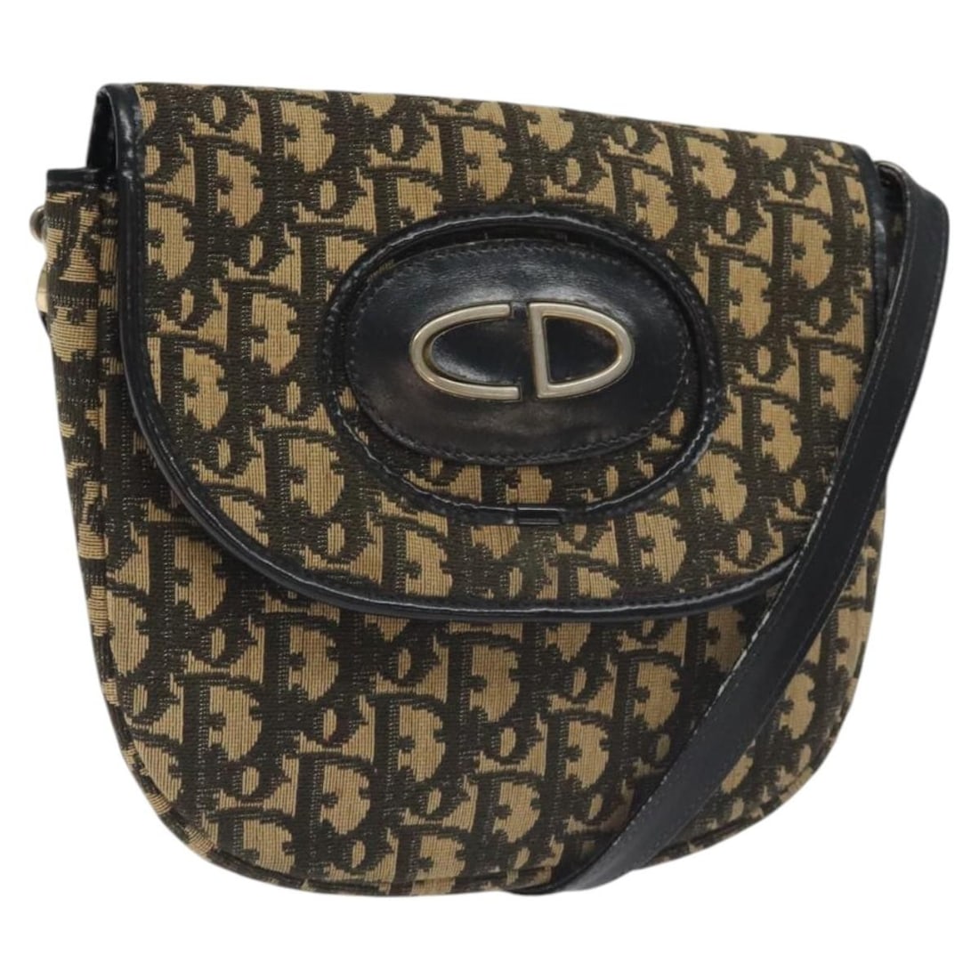 Navy Shoulder Bag with Flap by Christian Dior Vintage: Navy Shoulder Bag with Flap by Christian Dior Vintage This Christian Dior vintage flap crossbody bag in navy features a classic design with a flap closure and adjustable shoulder strap. The bag shows