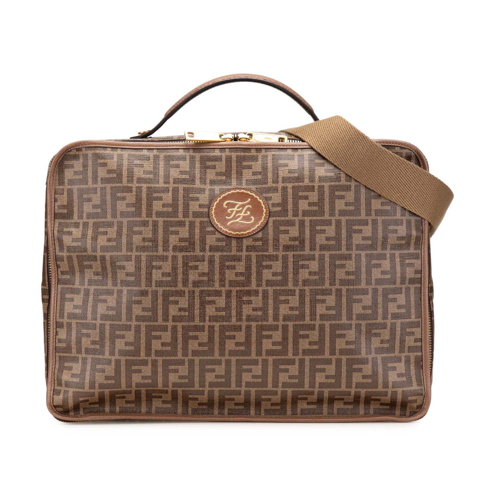 Fendi Zucca Coated Canvas Karligraphy Travel Bag with Dust Bag: Fendi Zucca Coated Canvas Karligraphy Travel Bag with Dust Bag Introducing the Fendi Zucca Coated Canvas Karligraphy Travel Bag, a stylish and practical accessory for your travels. This travel bag is