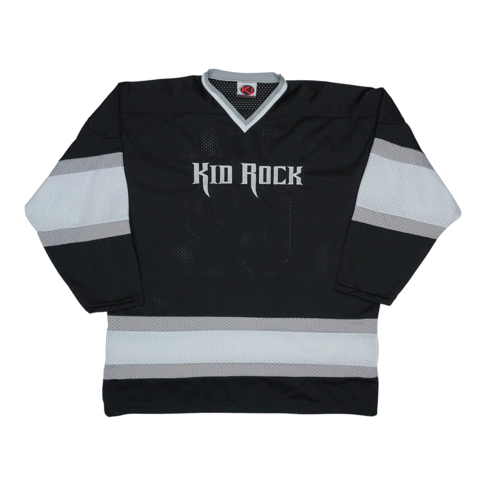 2002 Kid Rock Bad Ass Vintage Hockey Jersey XXL Black: 2002 Kid Rock Bad Ass Vintage Hockey Jersey XXL Black This original vintage 2002 Kid Rock Bad Ass Hockey Jersey is a true collectible, not a modern reproduction. Featuring striking graphics on both th