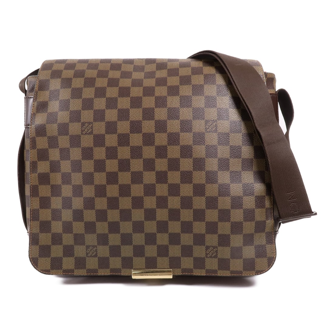 LOUIS VUITTON Bastille Shoulder Bag N45258 Damier Brown GHW: LOUIS VUITTON Bastille Shoulder Bag N45258 Damier Brown GHW This Louis Vuitton Bastille Shoulder Messenger Bag is a stylish accessory crafted from durable PVC coated canvas in a rich brown color. With