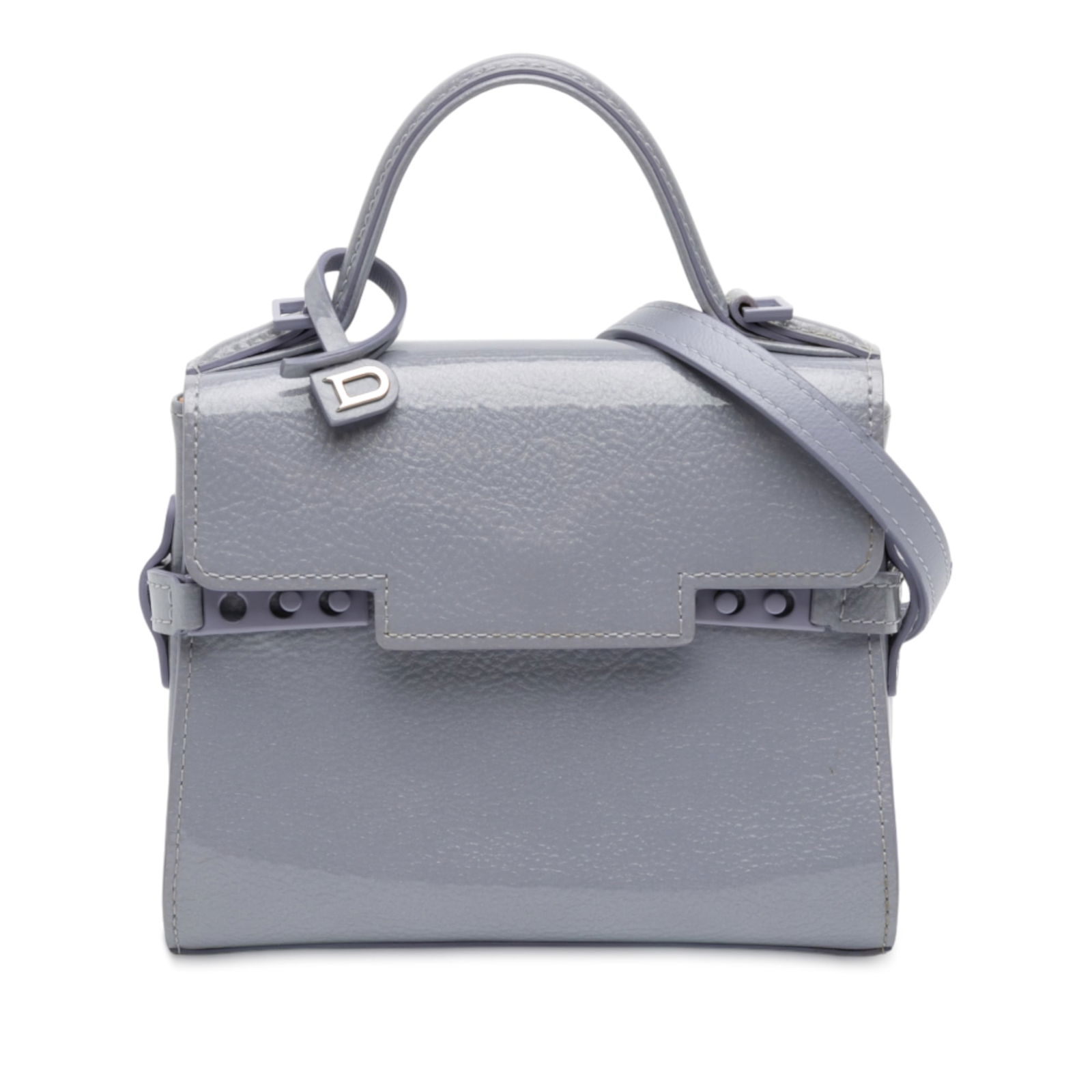 Delvaux Micro Patent Tempete Satchel Purple Leather Bag: Delvaux Micro Patent Tempete Satchel Purple Leather Bag The Delvaux Micro Patent Tempete Satchel is a chic and stylish handbag crafted from patent leather in a captivating purple hue. This elegant sat