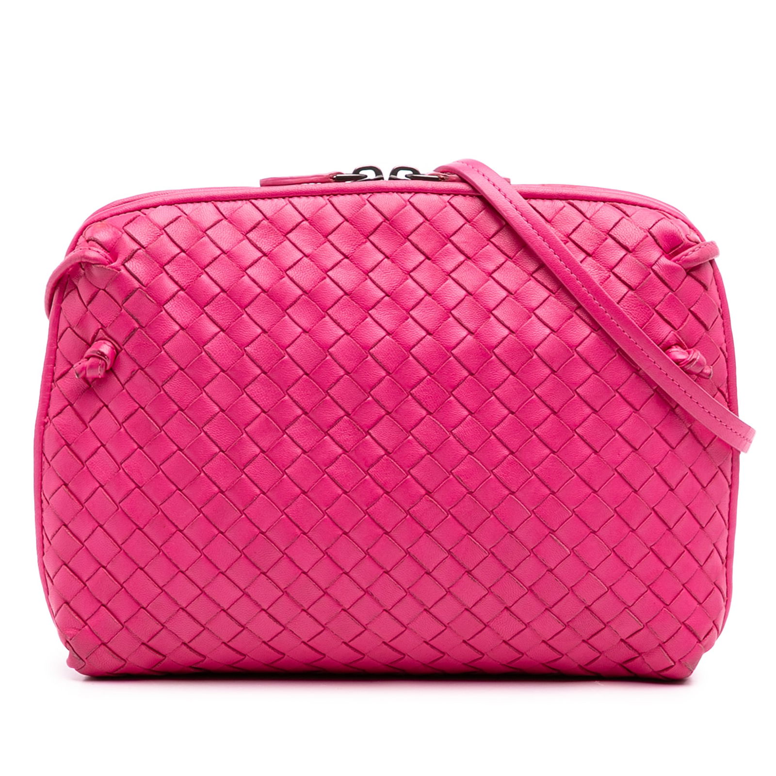 Bottega Veneta Pink Nappa Intrecciato Nodini Crossbody Bag (1 of 12)