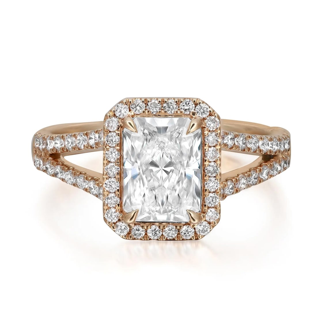 Rachel Koen Radiant Cut Lab Grown Diamond Ring 14K Yellow Gold 1.94Cttw Engagement Size 6.5: Rachel Koen Radiant Cut Lab Grown Diamond Ring 14K Yellow Gold 1.94Cttw Engagement Size 6.5 This exquisite engagement ring showcases a radiant cut lab-grown diamond at its center, secured in a four pr