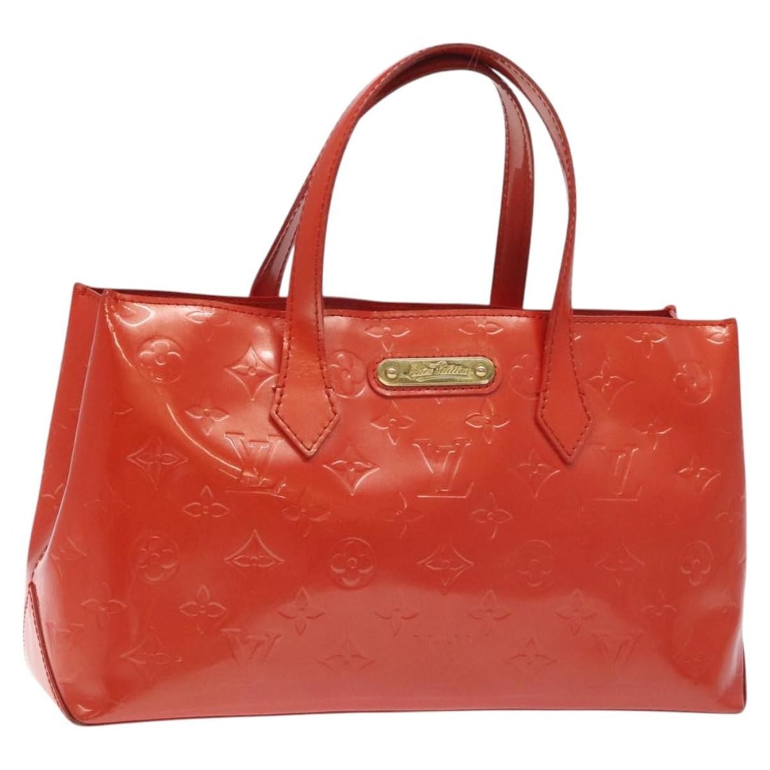 Wilshire Orange Tote Bag by Louis Vuitton: Wilshire Orange Tote Bag by Louis Vuitton This Louis Vuitton Wilshire handbag features an orange exterior with sun burn and slight rubbing on the surface and handles. The metal fittings display slight