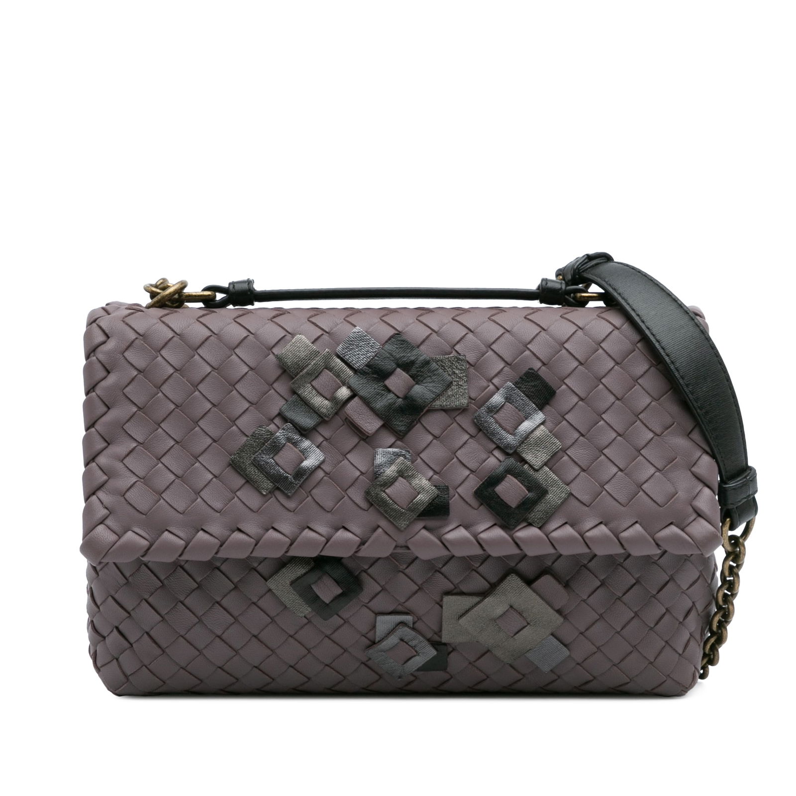 Bottega Veneta Small Purple Nappa Intrecciato Embroidered Olimpia Bag (1 of 11)