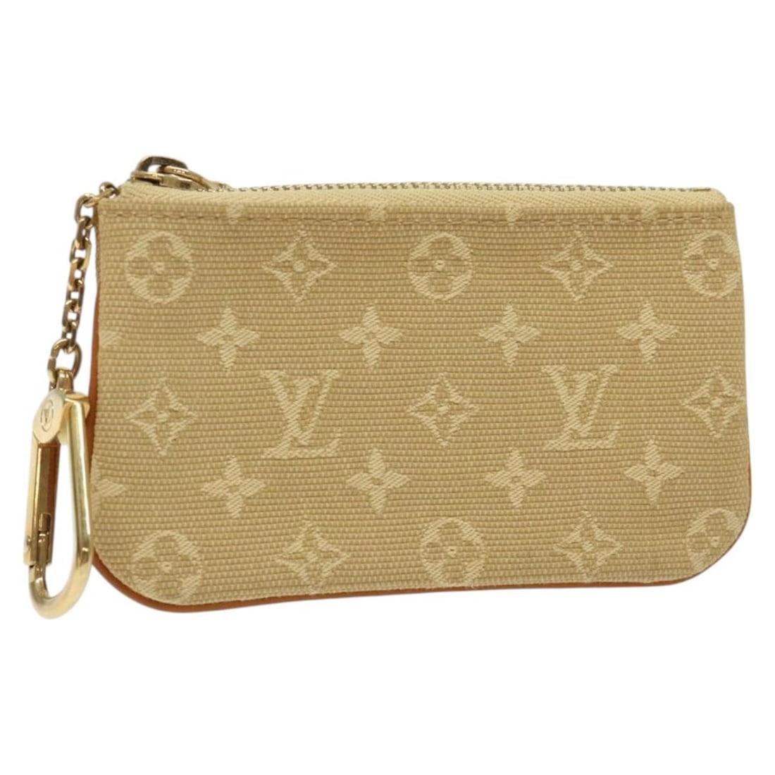 LOUIS VUITTON Monogram Mini Pochette Cles Coin Purse Beige M92438 Auth (1 of 18)