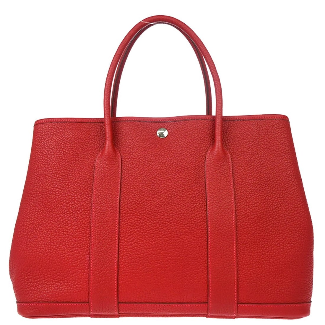 Hermes Garden Party 36 PM Tote Negonda Leather Red Handbag: Hermes Garden Party 36 PM Tote Negonda Leather Red Handbag Introducing the exquisite Hermes Rouge Vif Negonda Garden Party 36 PM Tote Handbag, a perfect blend of elegance and practicality. This medium