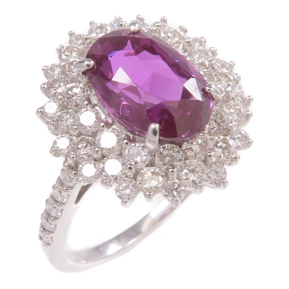 Purple Sapphire and Diamond Platinum Ring Size 5.75 by JEWELRY (1 of 9)