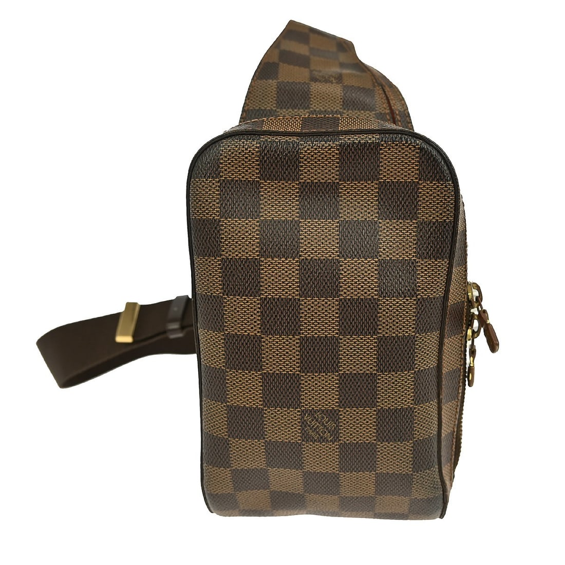 Geronimos Brown Waist Bag by Louis Vuitton: Geronimos Brown Waist Bag by Louis Vuitton This pre-owned Louis Vuitton Geronimos waist bag features a brown exterior and is designed for female use. The bag is in good condition, with some discolorat