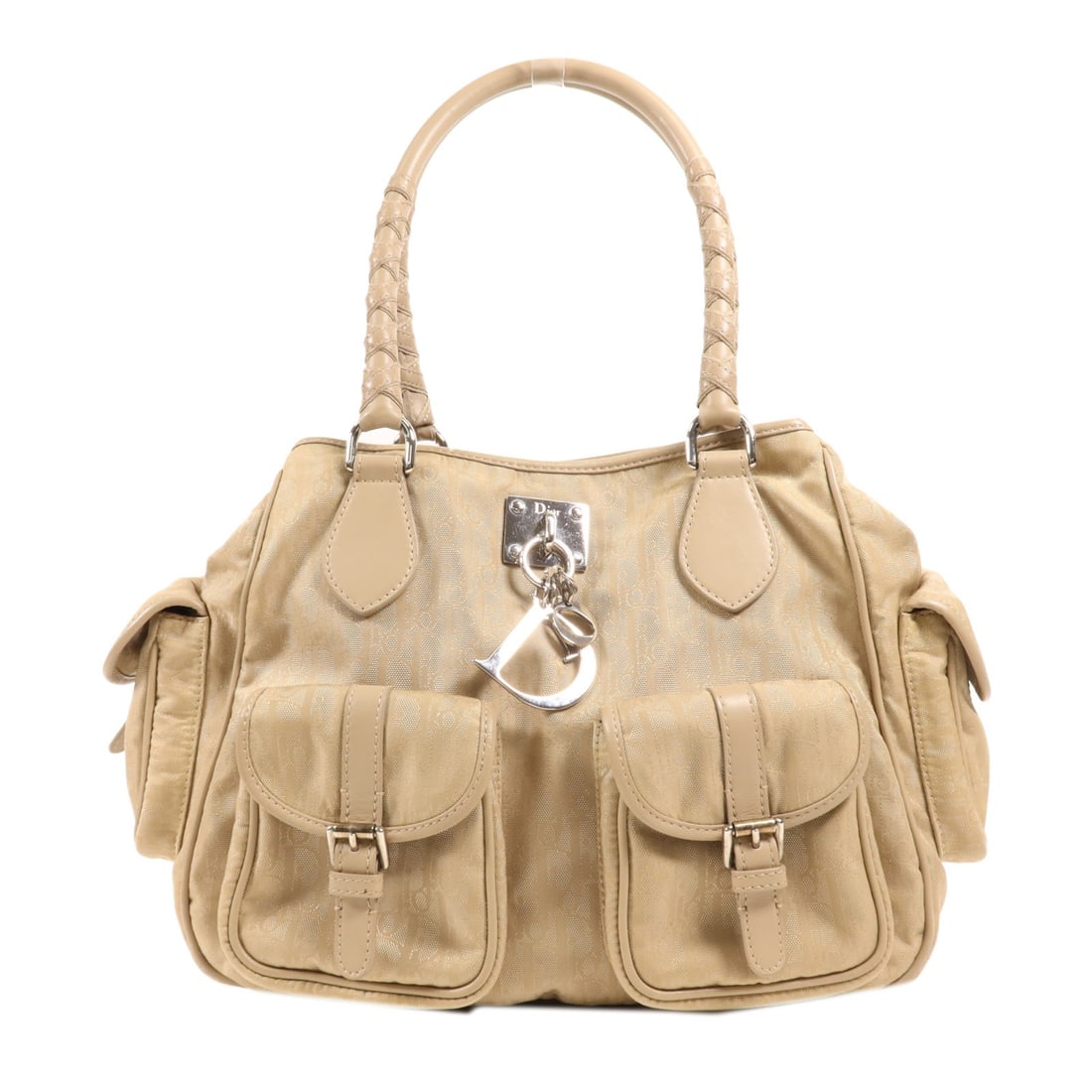 Christian Dior Brown Canvas Shoulder Bag CD SHW: Christian Dior Brown Canvas Shoulder Bag CD SHW Elevate your accessory collection with this stylish Christian Dior shoulder bag crafted from durable brown canvas. This chic bag features a spacious int