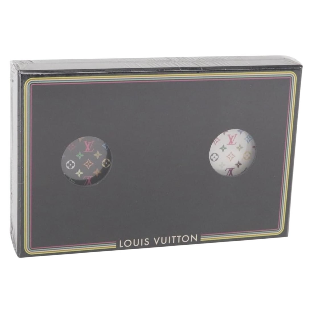 Multicolor Louis Vuitton Playing Card Deck with Box: Multicolor Louis Vuitton Playing Card Deck with Box These Louis Vuitton playing cards feature a multicolor design and are crafted from high-quality paper. Made in France, the set comes in its original