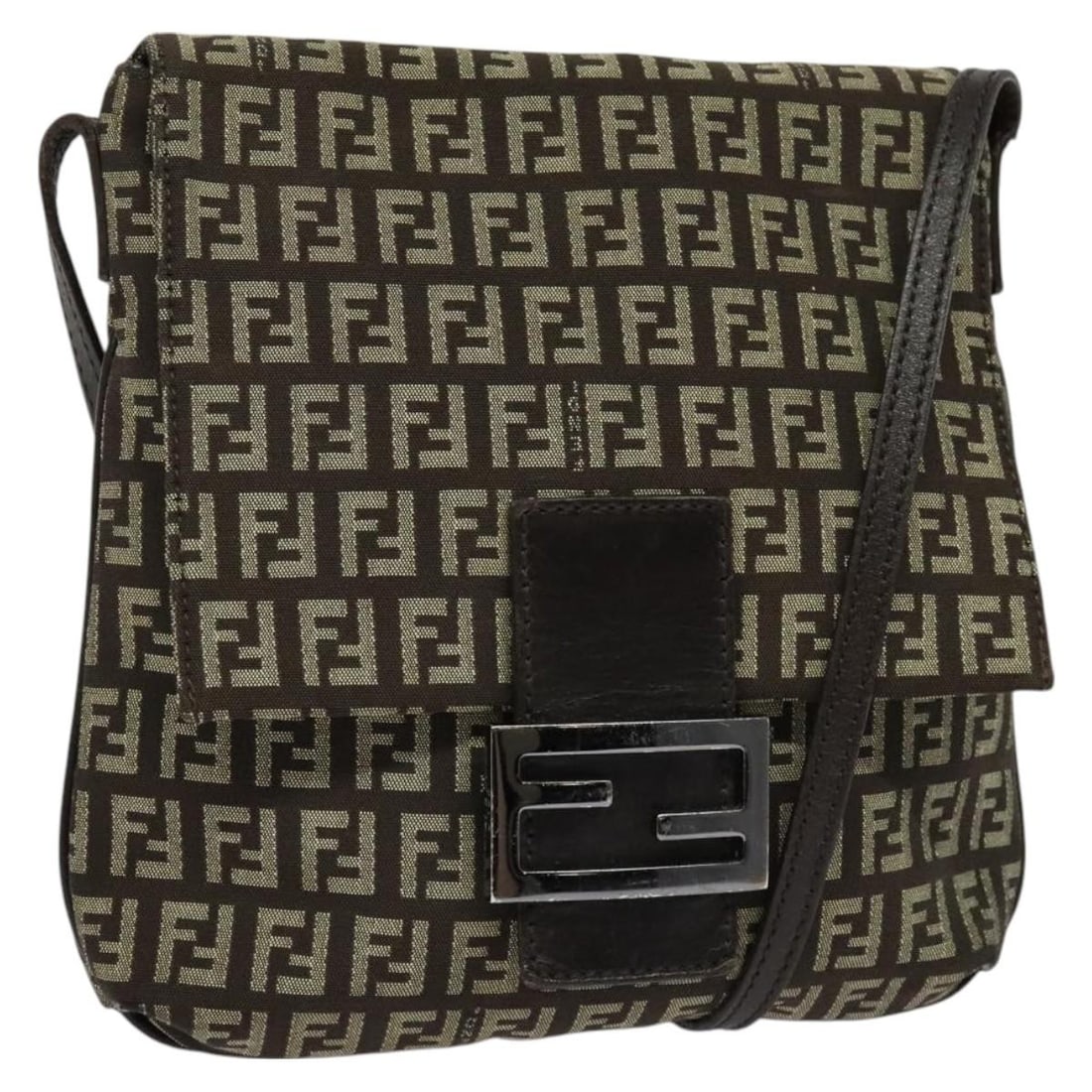 Mamma Baguette Shoulder Purse in Brown by Fendi: Mamma Baguette Shoulder Purse in Brown by Fendi This Fendi Mamma Baguette shoulder bag in brown features a classic design tailored for women. The exterior shows some loss of shape, slight rubbing, and